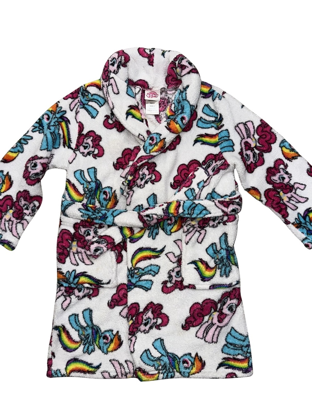 My Little Pony Girls Bath Robe Ft. Pinkie Pie & Rainbow Dash Well Loved Size 6